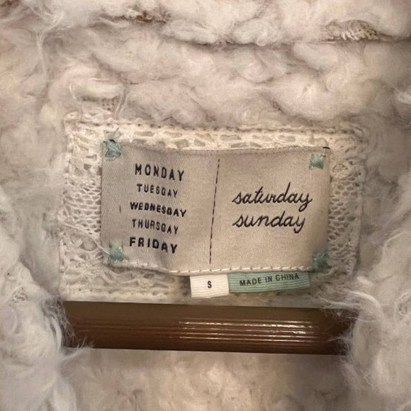 Anthropologie Saturday Sunday Sherpa Full Zip Moto Vest - Picture 3 of 6